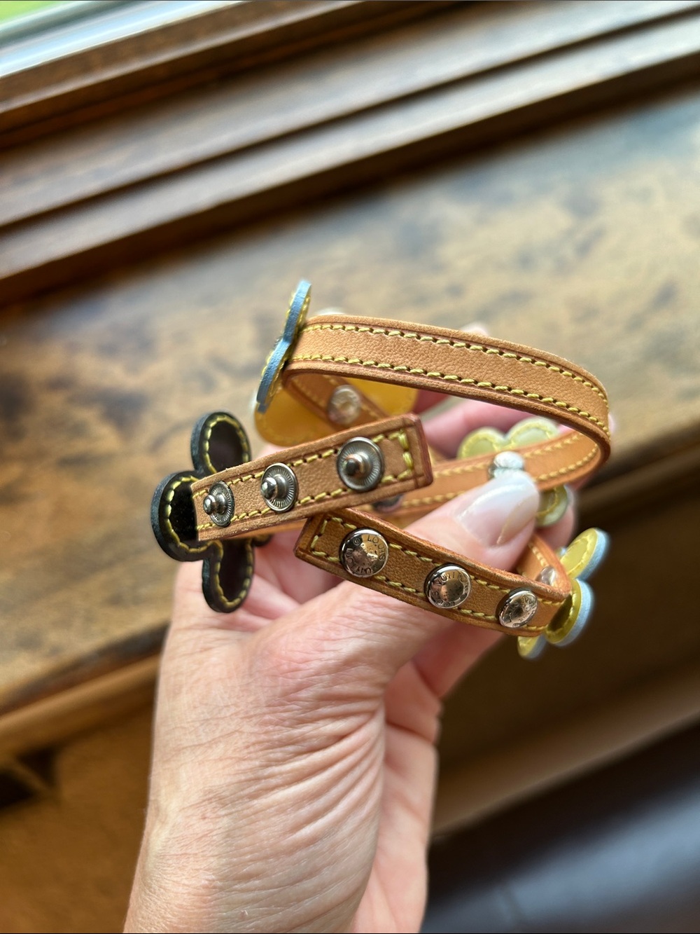 Louis Vuitton Floral Leather Bracelet in Yellow and Green - Picture 7 of 14